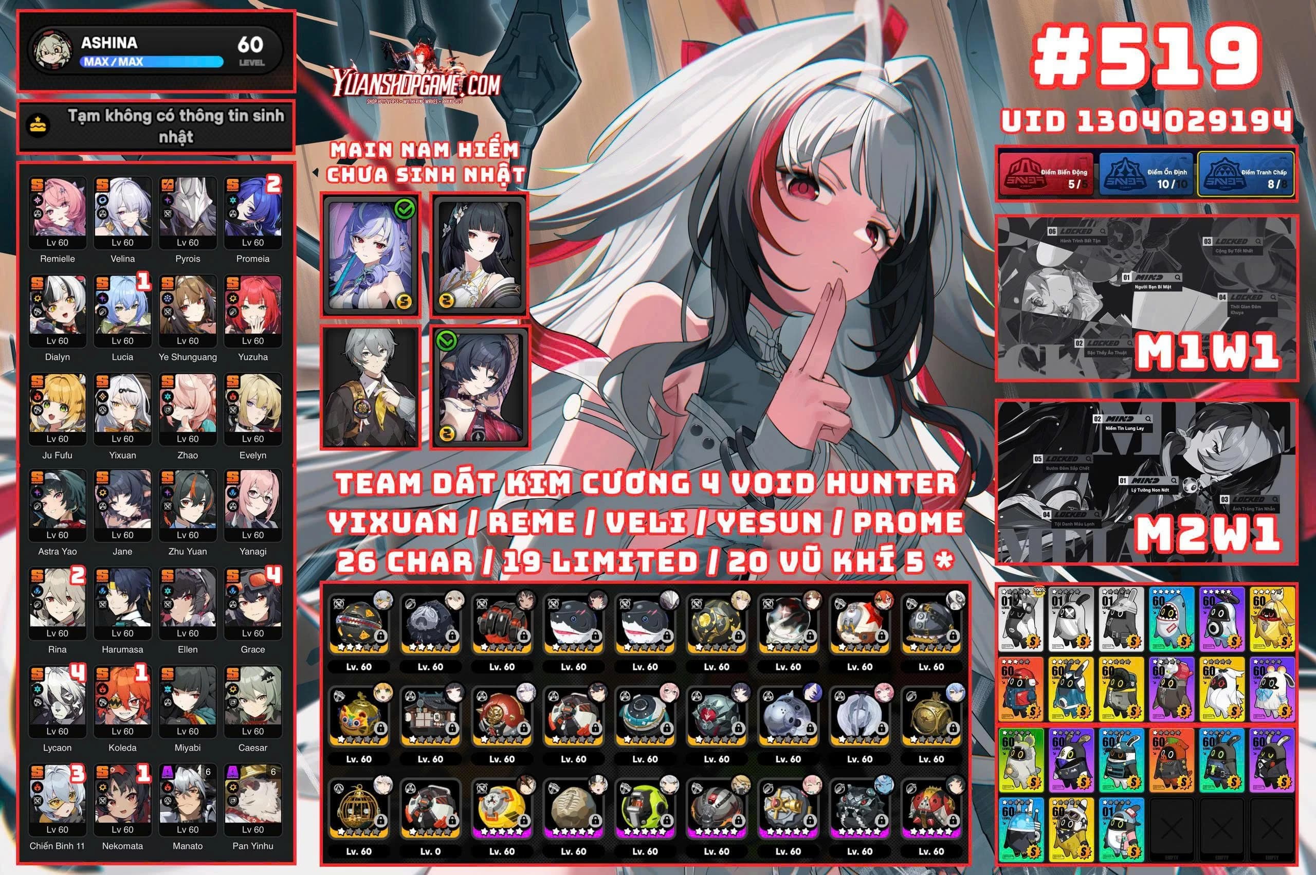 [#519] ACC TOÀN MẤY CON ZK ZUTO